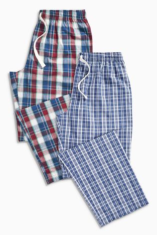 Navy/Red Check Long Bottoms Two Pack